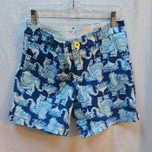 Lilly Pulitzer Navy Blue Paisley-Style Swim Trunks